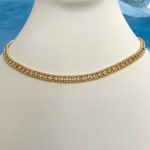 Tennis Necklace CZ Ribbon Chain Choker